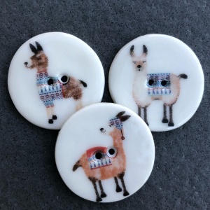 Assorted Llama Medium Circular Buttons